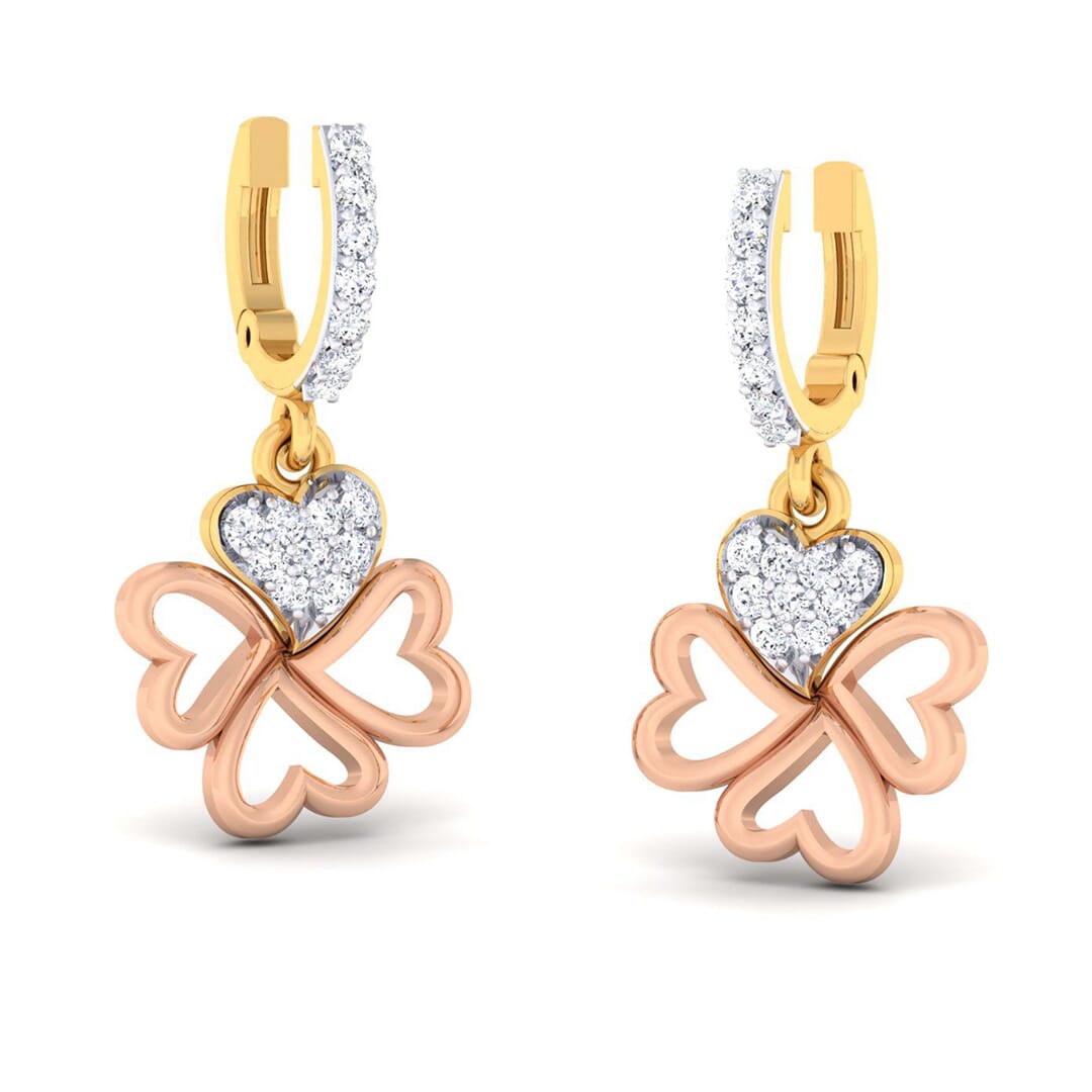 18K Gold Earring and 0.29 carat Diamonds