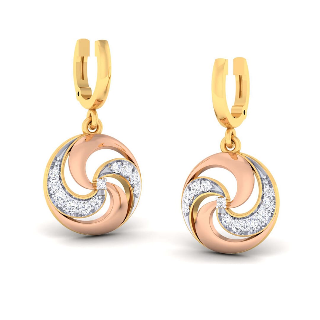 18K Gold Earring and 0.28 carat Diamonds