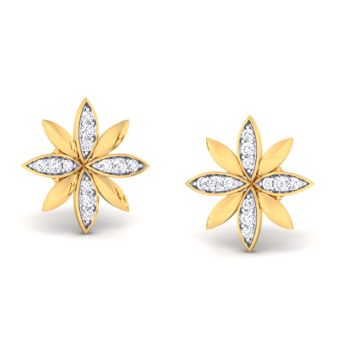 18K Gold Earring and 0.23 carat Diamonds