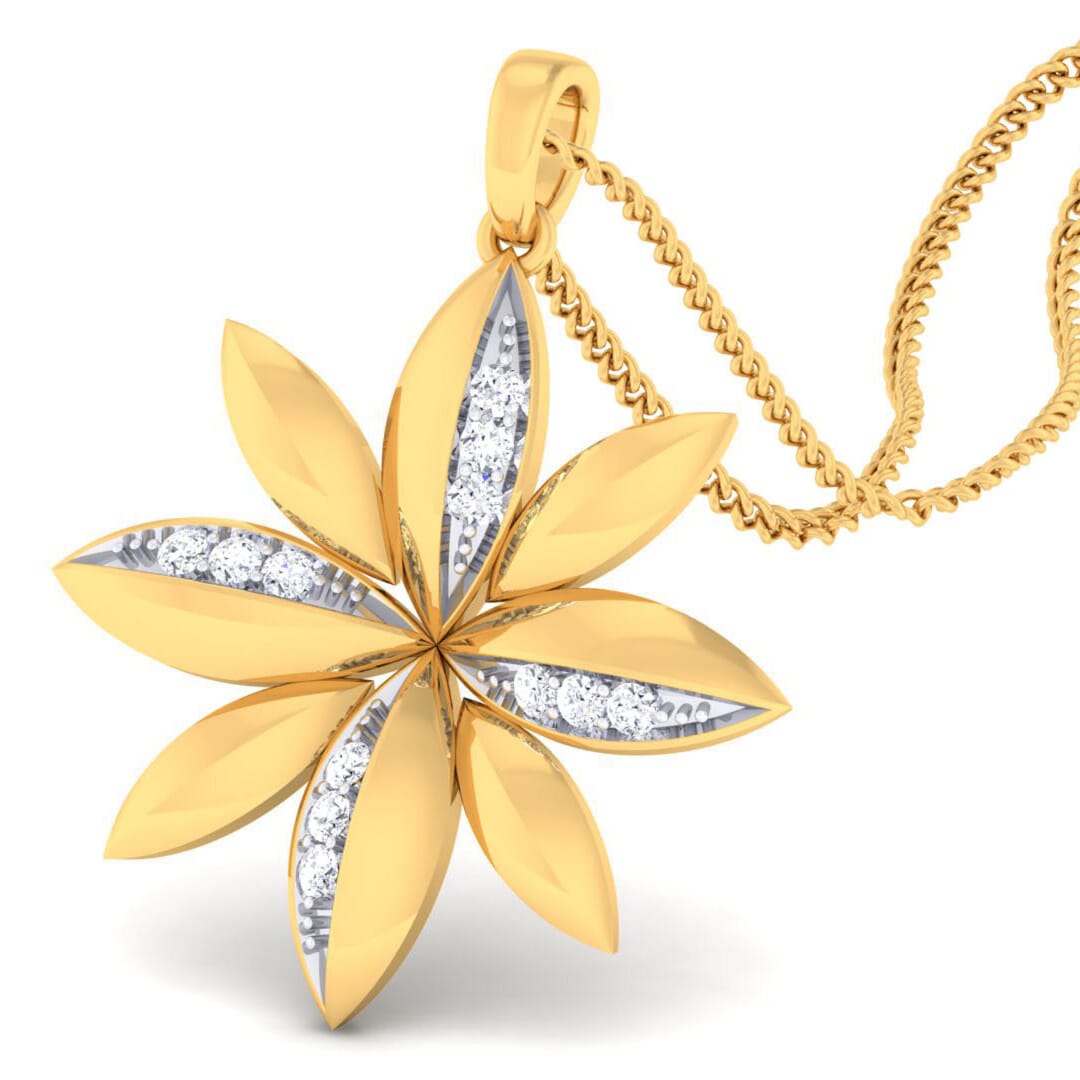 18K Gold Pendant and 0.18 carat Diamonds