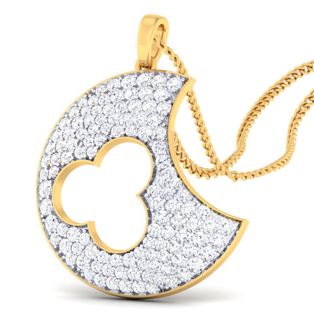 18K Gold Pendant and 1.39 carat Diamonds