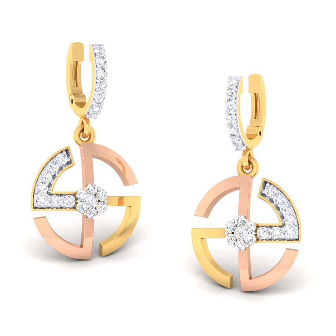 18K Gold Earring and 0.47 carat Diamonds