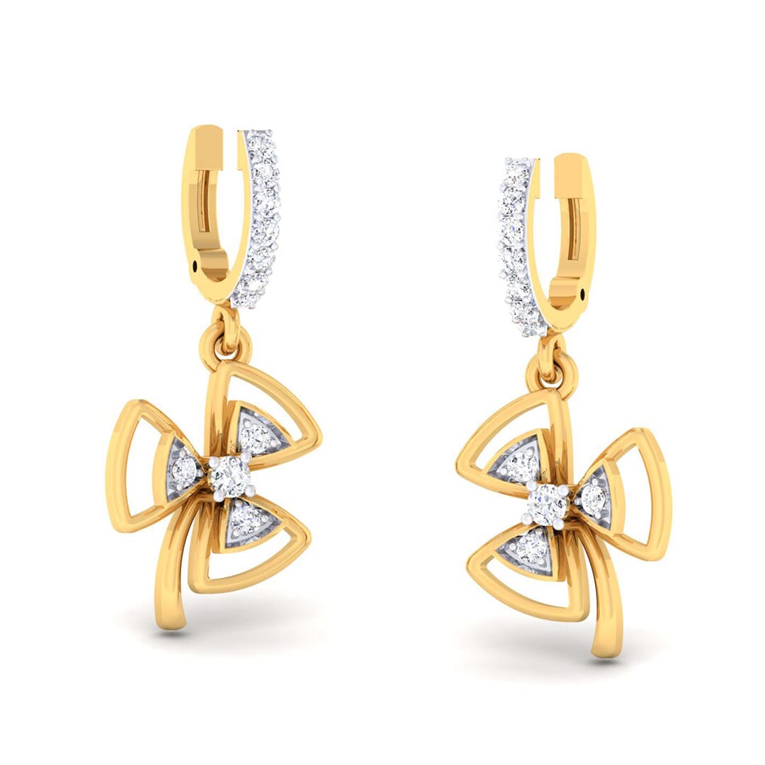 18K Gold Earring and 0.26 carat Diamonds