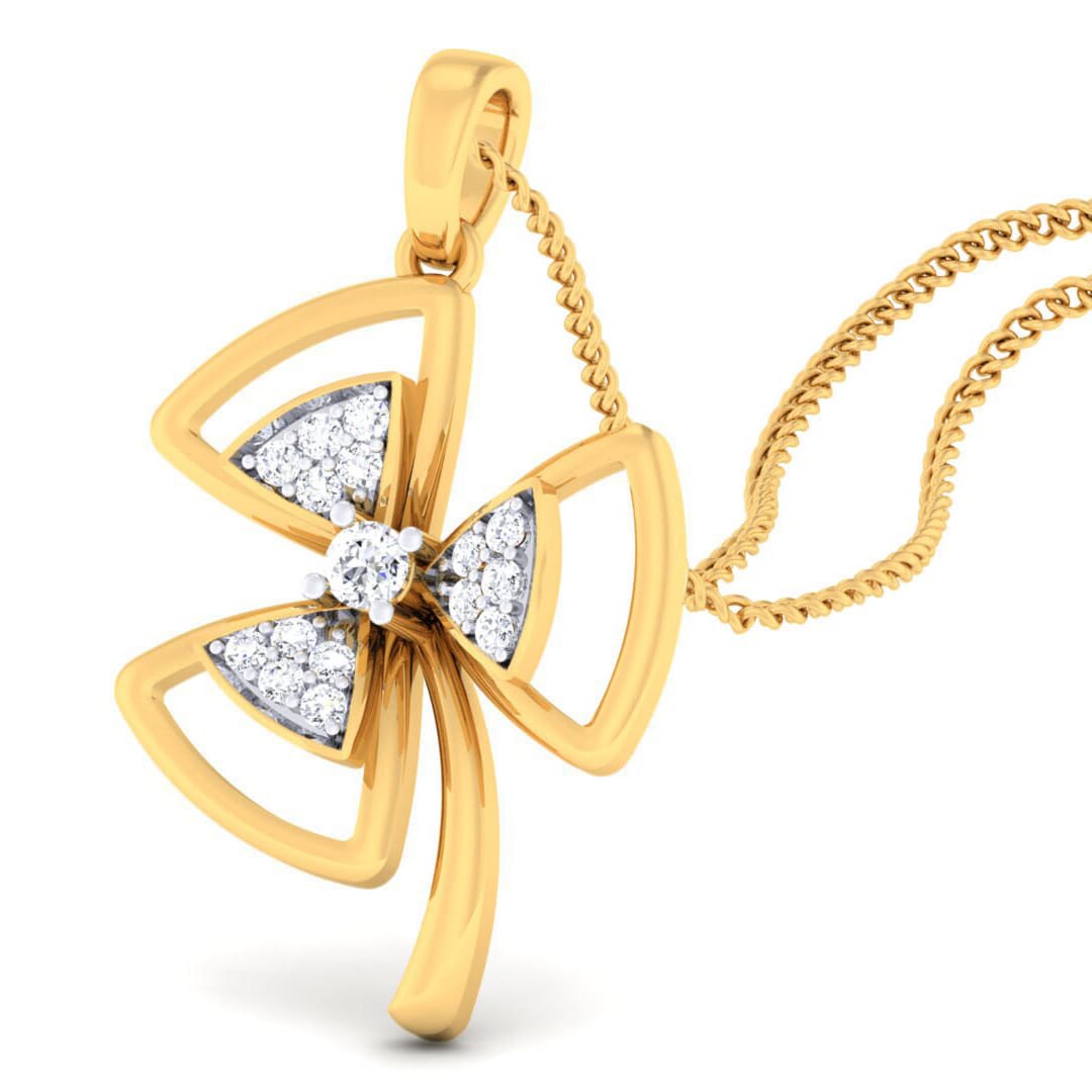 18K Gold Pendant and 0.16 carat Diamonds