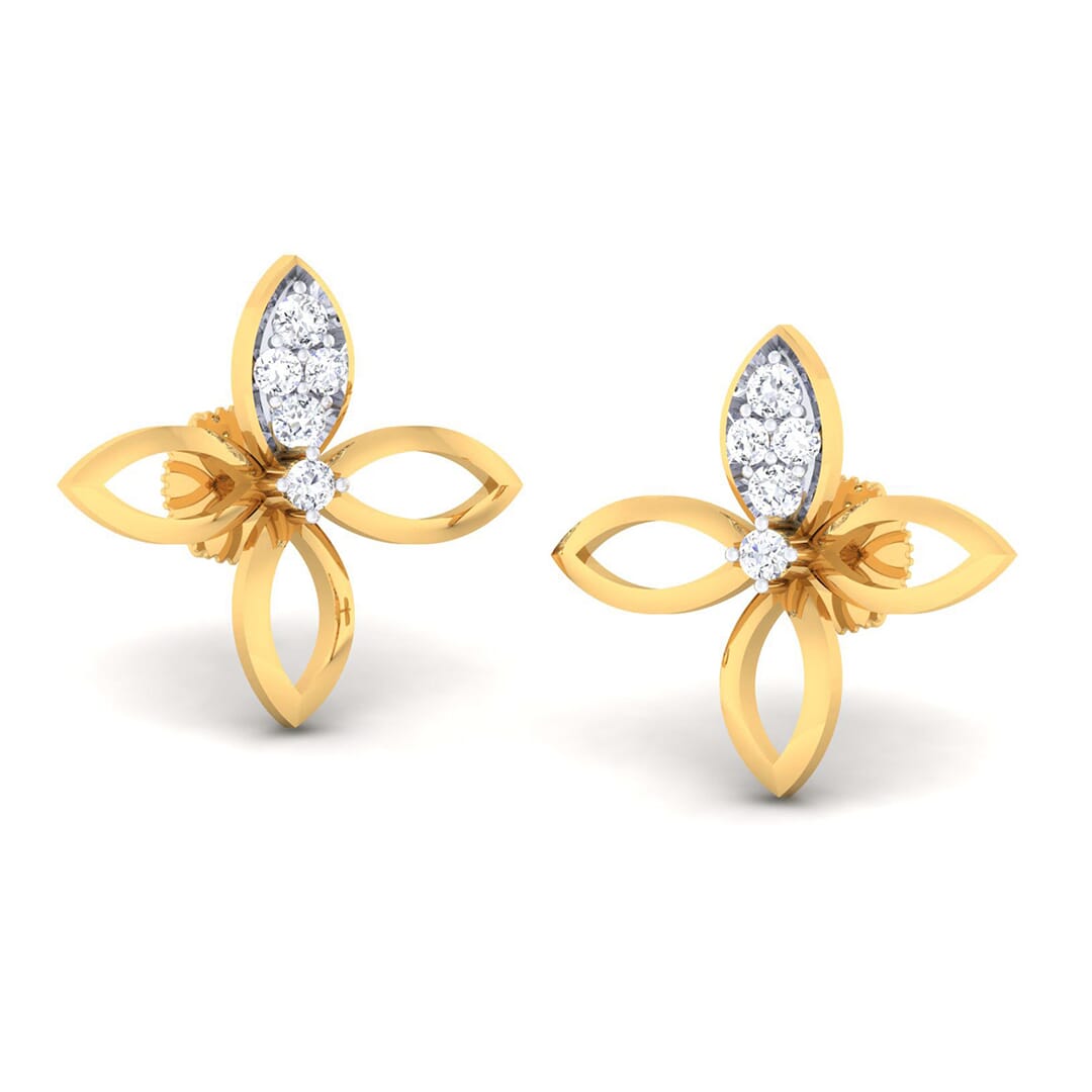 18K Gold Earring and 0.32 carat Diamonds