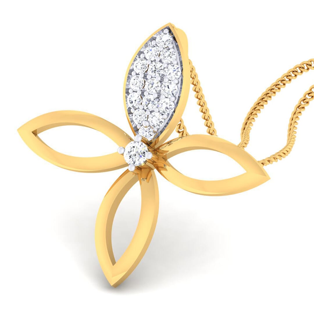 18K Gold Pendant and 0.15 carat Diamonds