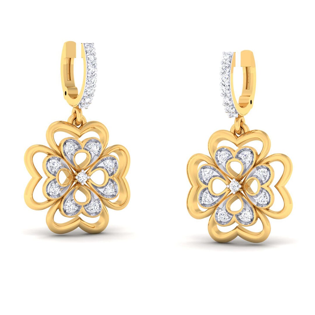 18K Gold Earring and 0.32 carat Diamonds