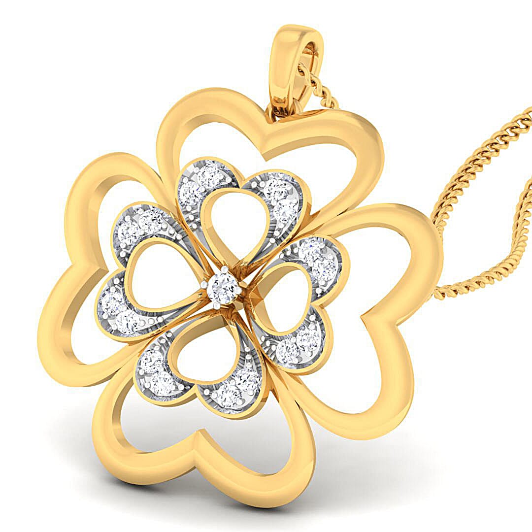 18K Gold Pendant and 0.23 carat Diamonds