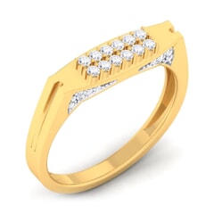 18K Gold and 0.34 Carat F Color VS Clarity Men's Diamond Ring