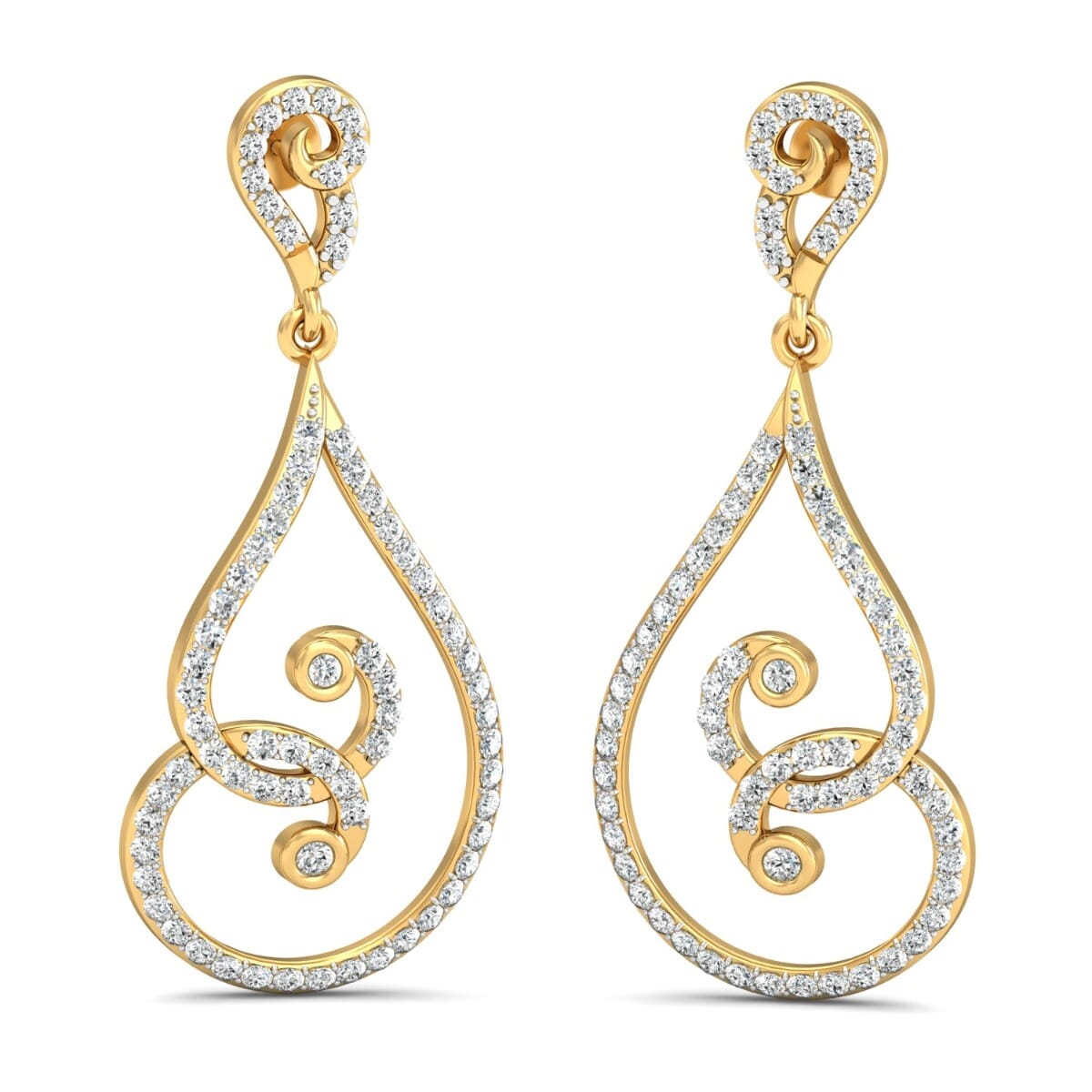18KT Gold and 1.31 Carat Diamond Earrings
