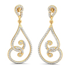 18KT Gold and 1.31 Carat Diamond Earrings