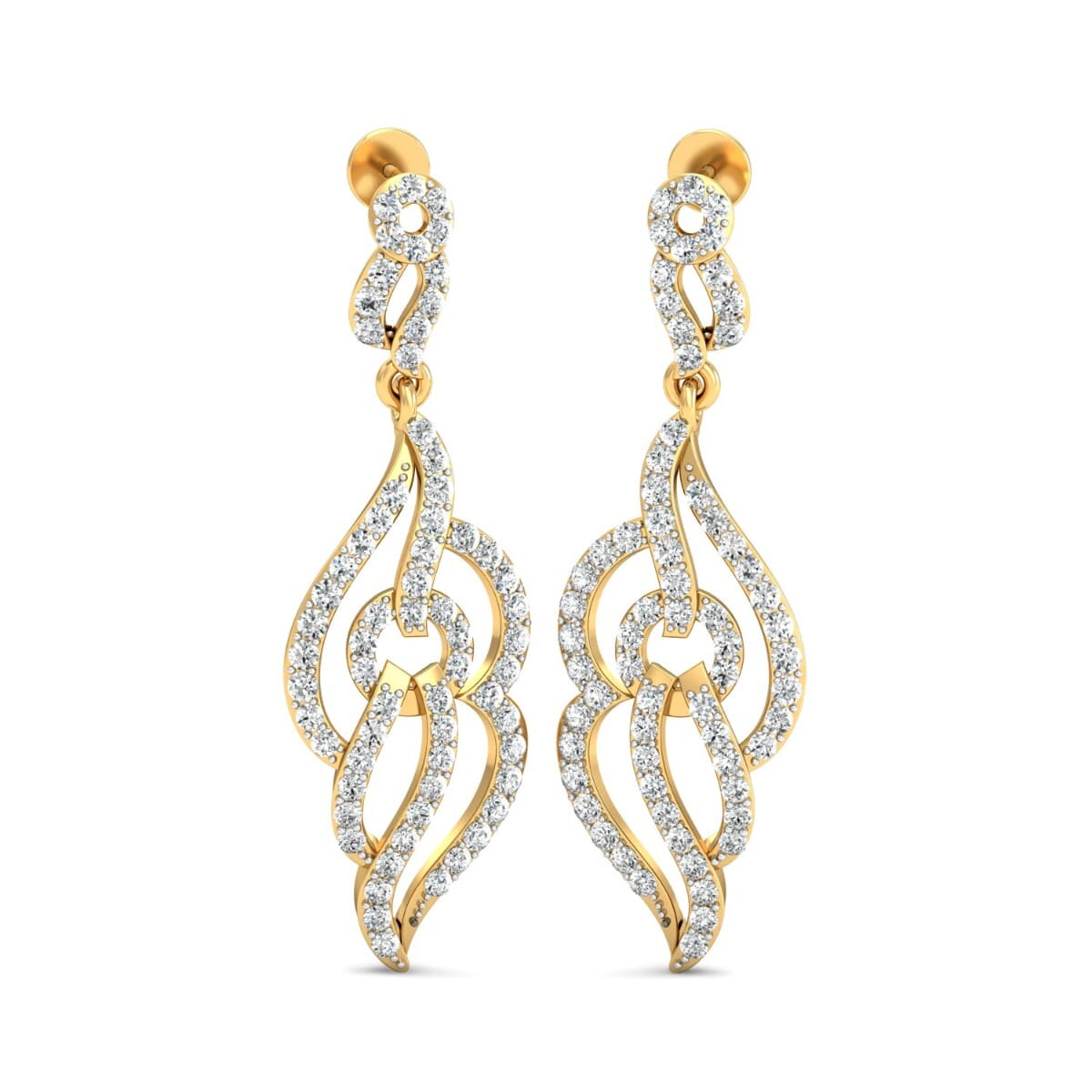 18KT Gold and 1.28 Carat Diamond Earrings