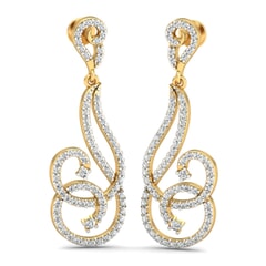 18KT Gold and 1.46 Carat Diamond Earrings