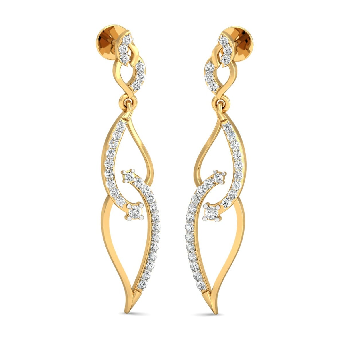 18KT Gold and 0.56 Carat Diamond Earrings