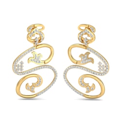 18KT Gold and 1.42 Carat Diamond Earrings