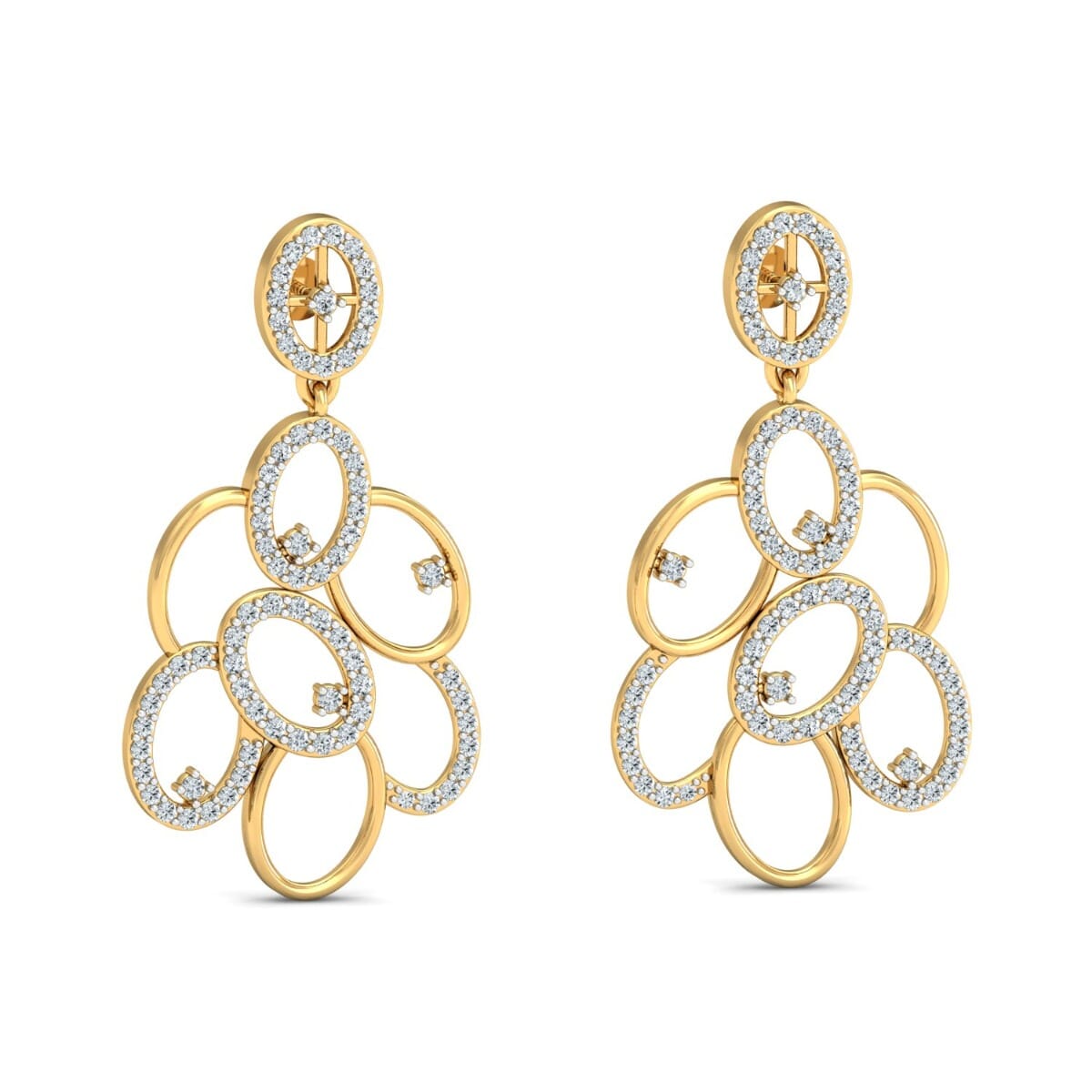 18KT Gold and 1.43 Carat Diamond Earrings