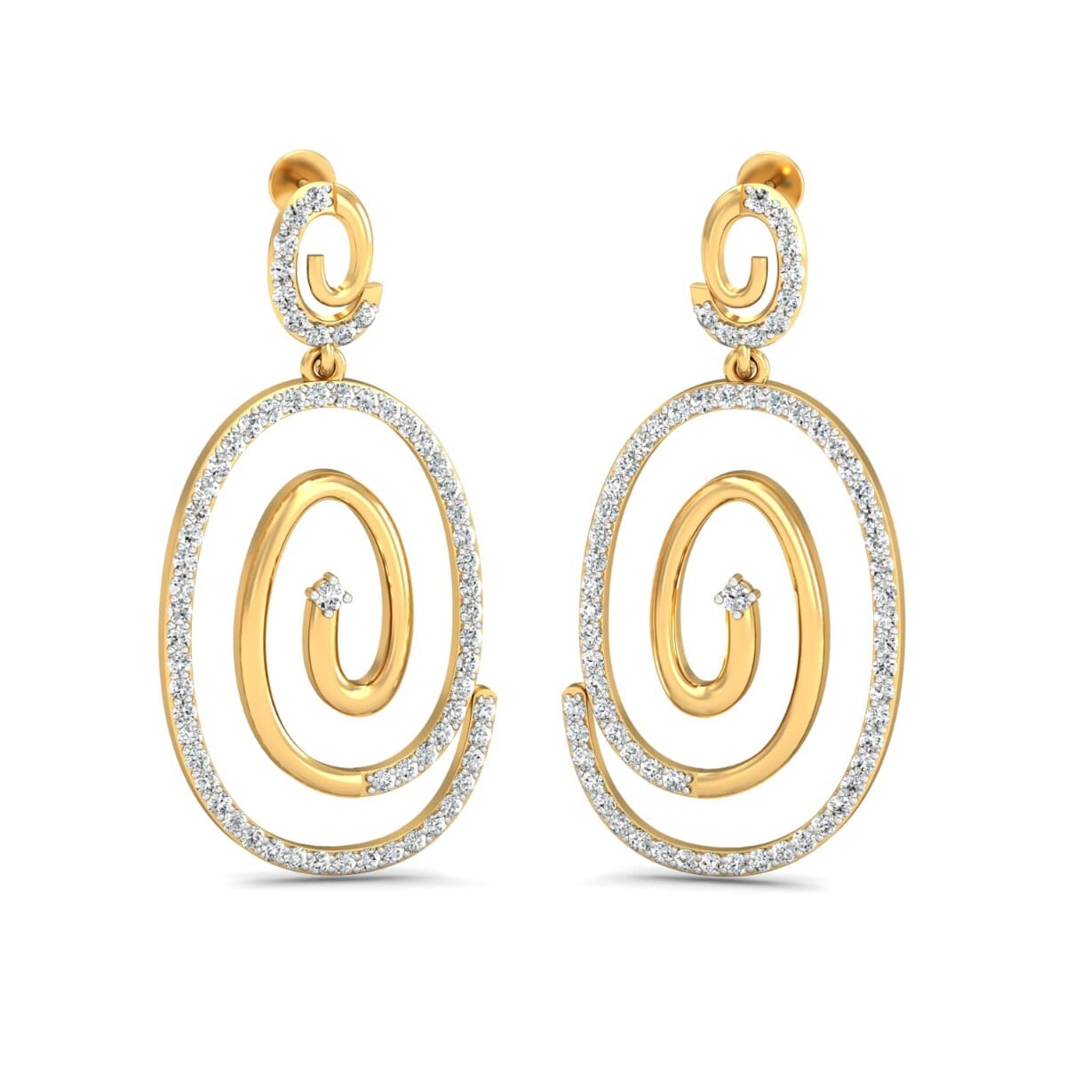 18KT Gold and 1.32 Carat Diamond Earrings
