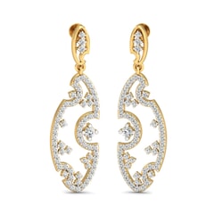 18KT Gold and 1.38 Carat Diamond Earrings