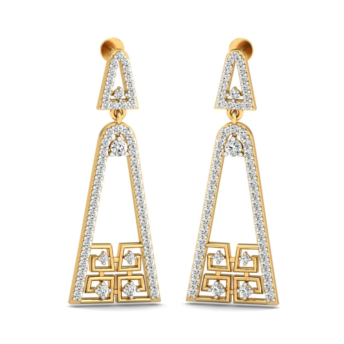 18KT Gold and 1.49 Carat Diamond Earrings