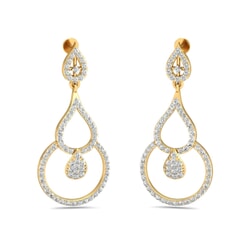 18KT Gold and 1.51 Carat Diamond Earrings