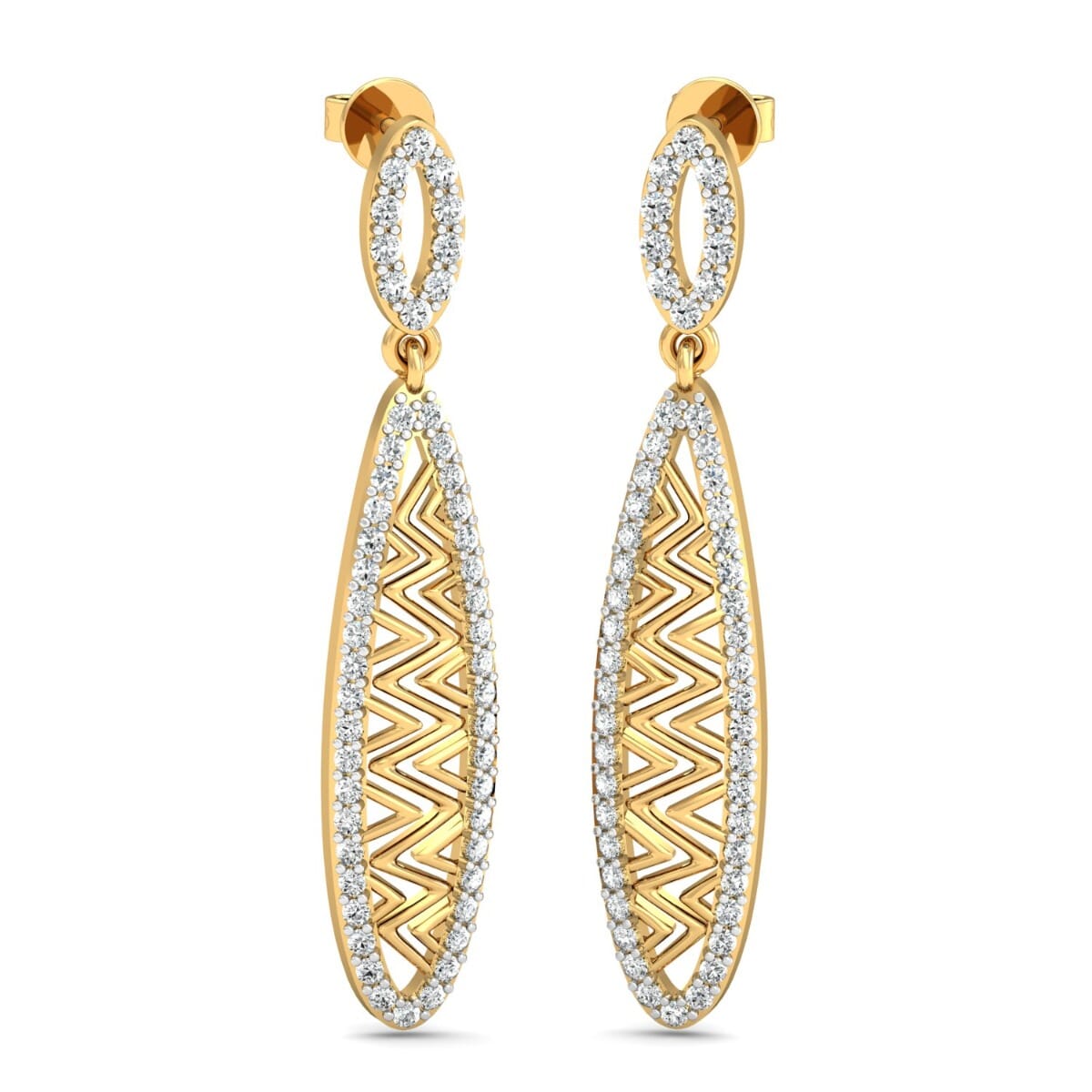 18KT Gold and 1.00 Carat Diamond Earrings