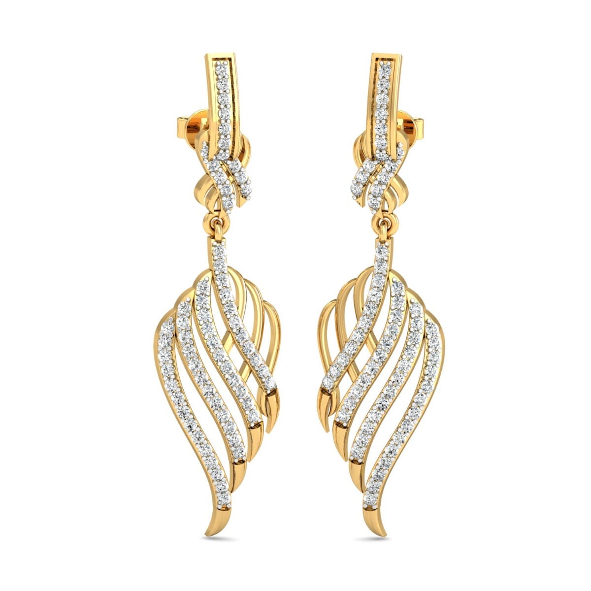 18KT Gold and 1.06 Carat Diamond Earrings