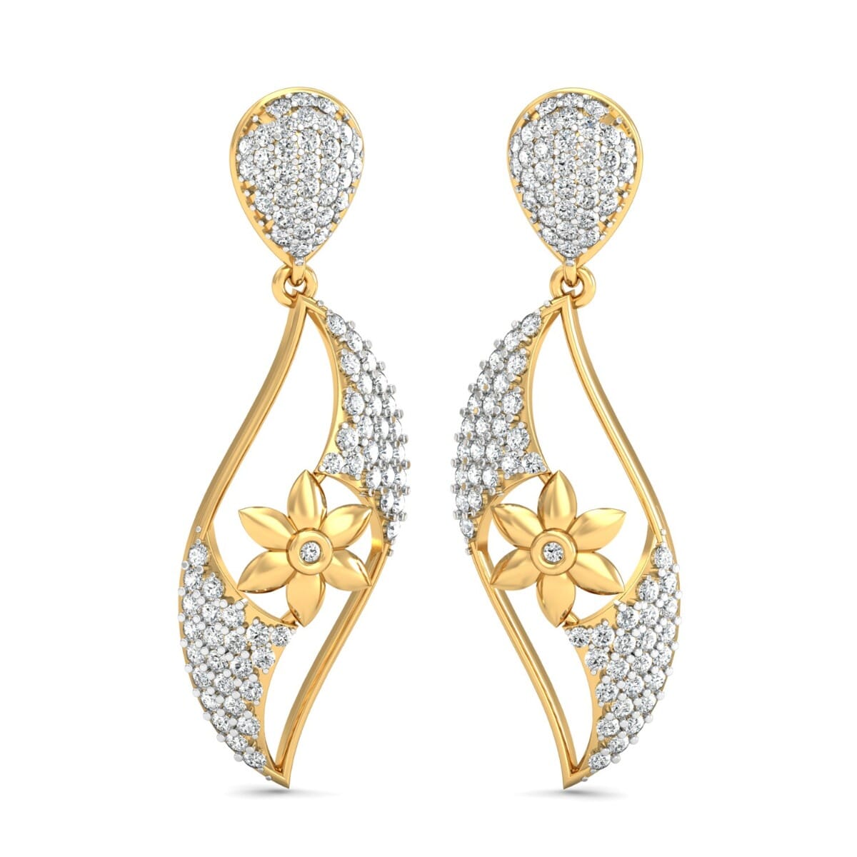 18KT Gold and 1.50 Carat Diamond Earrings