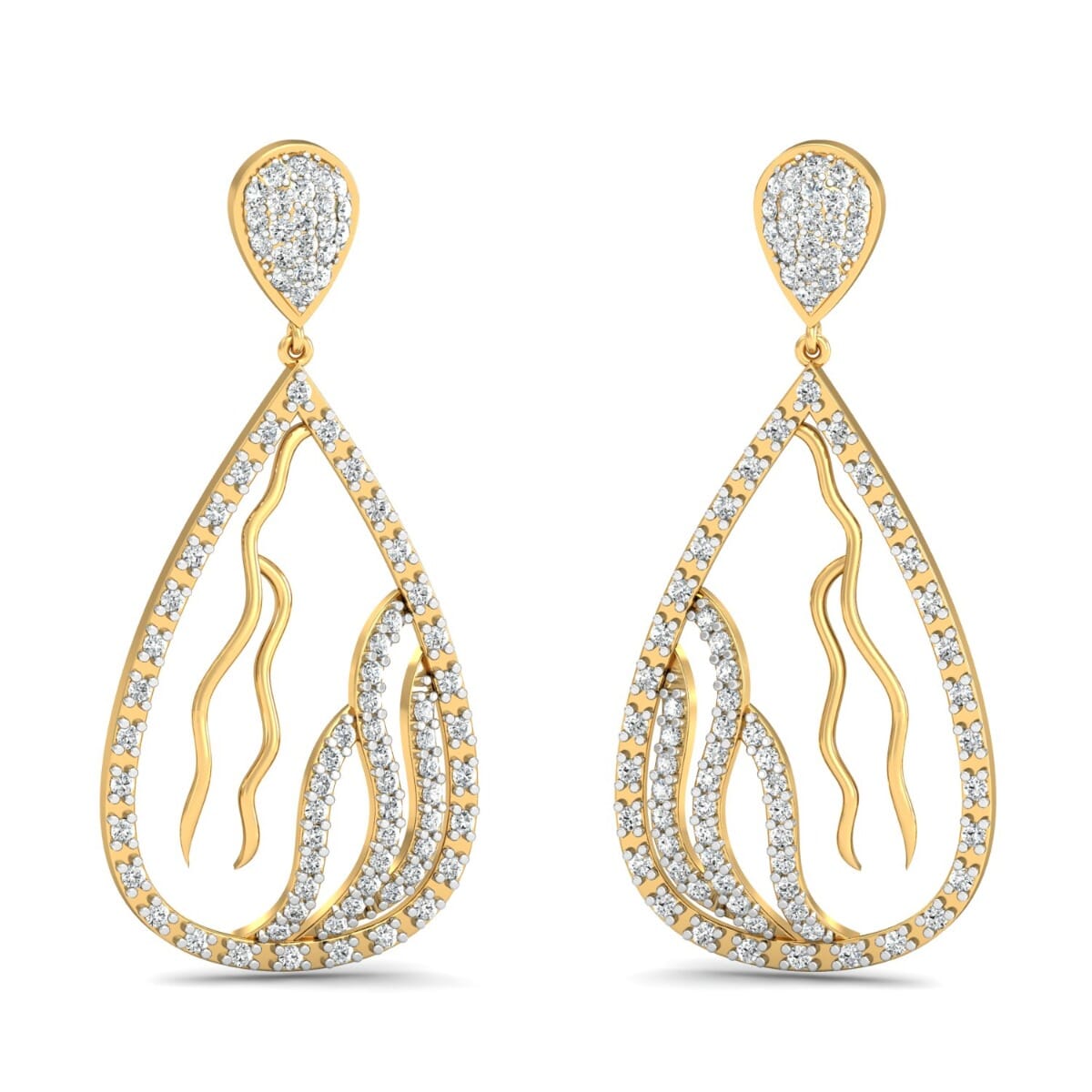 18KT Gold and 1.47 Carat Diamond Earrings