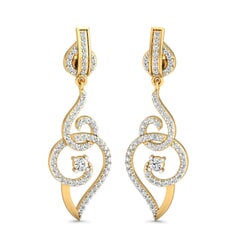 18KT Gold and 1.24 Carat Diamond Earrings