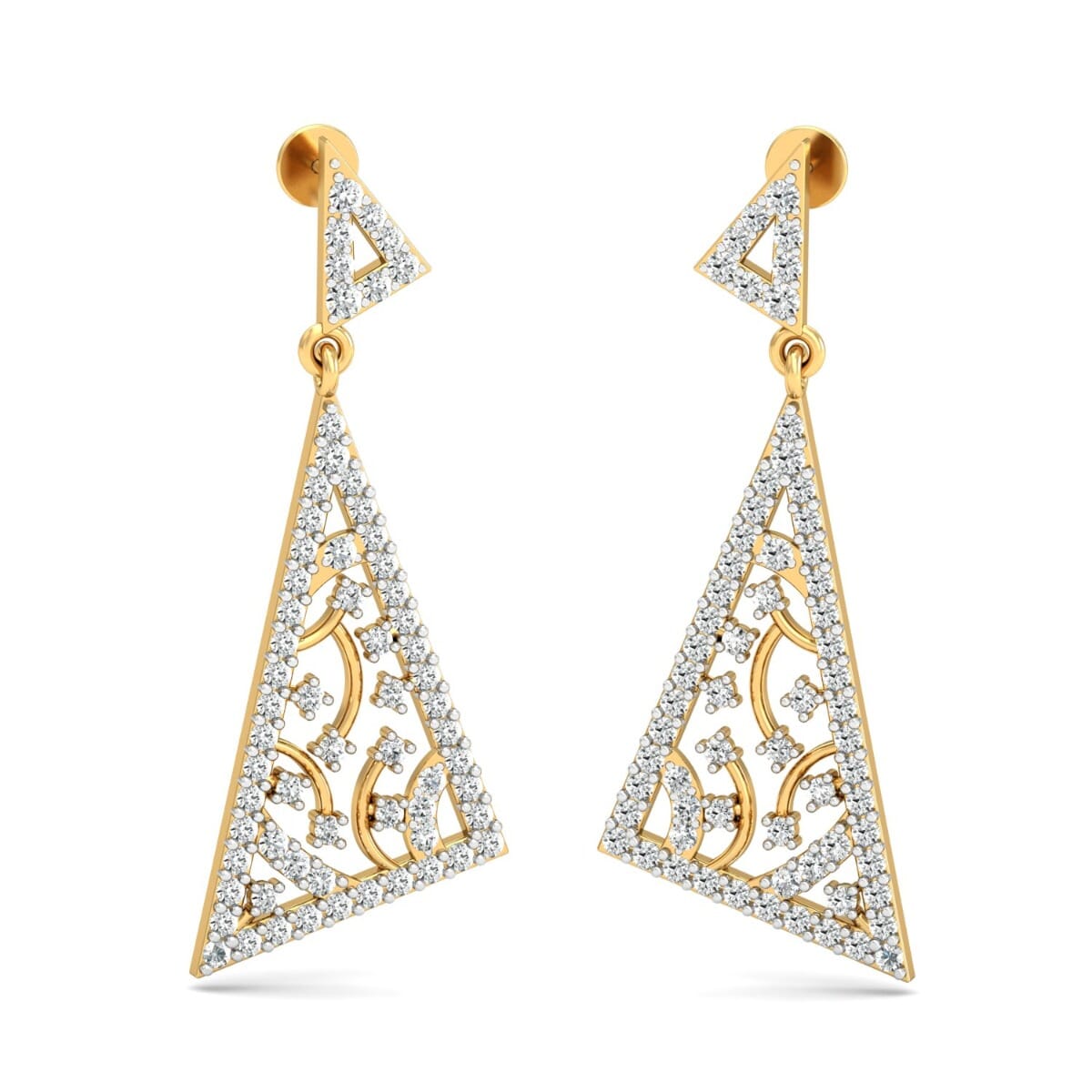 18KT Gold and 1.26 Carat Diamond Earrings