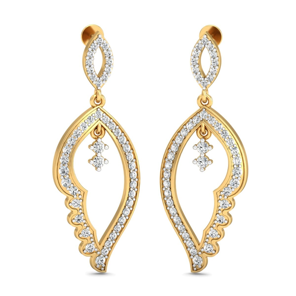 18KT Gold and 1.18 Carat Diamond Earrings
