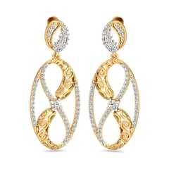 18KT Gold and 1.28 Carat Diamond Earrings