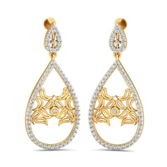 18KT Gold and 1.18 Carat Diamond Earrings
