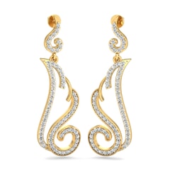 18KT Gold and 1.11 Carat Diamond Earrings