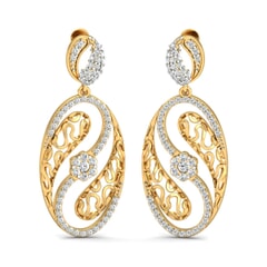 18KT Gold and 1.33 Carat Diamond Earrings