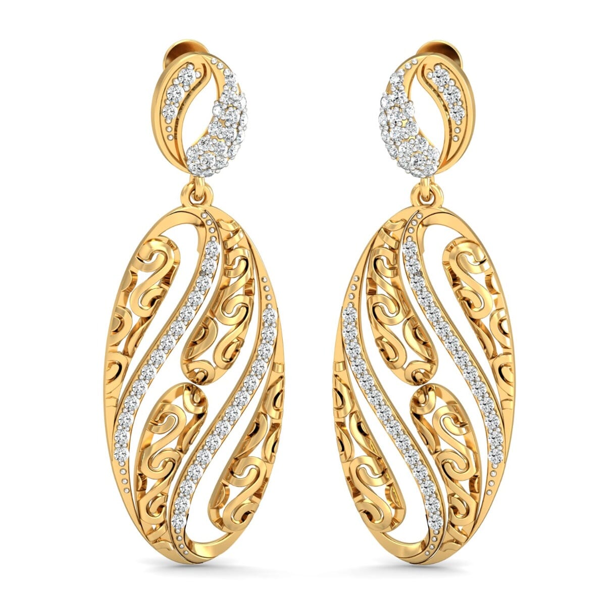 18KT Gold and 0.88 Carat Diamond Earrings