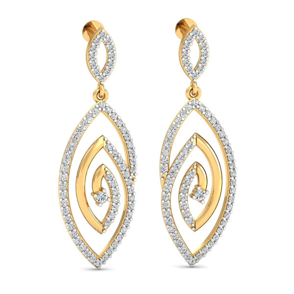18KT Gold and 1.26 Carat Diamond Earrings