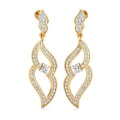 18KT Gold and 1.11 Carat Diamond Earrings