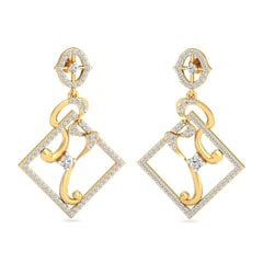 18KT Gold and 1.52 Carat Diamond Earrings