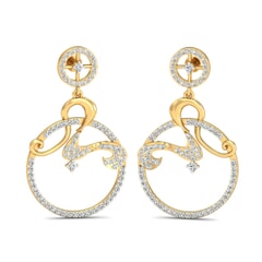 18KT Gold and 1.49 Carat Diamond Earrings