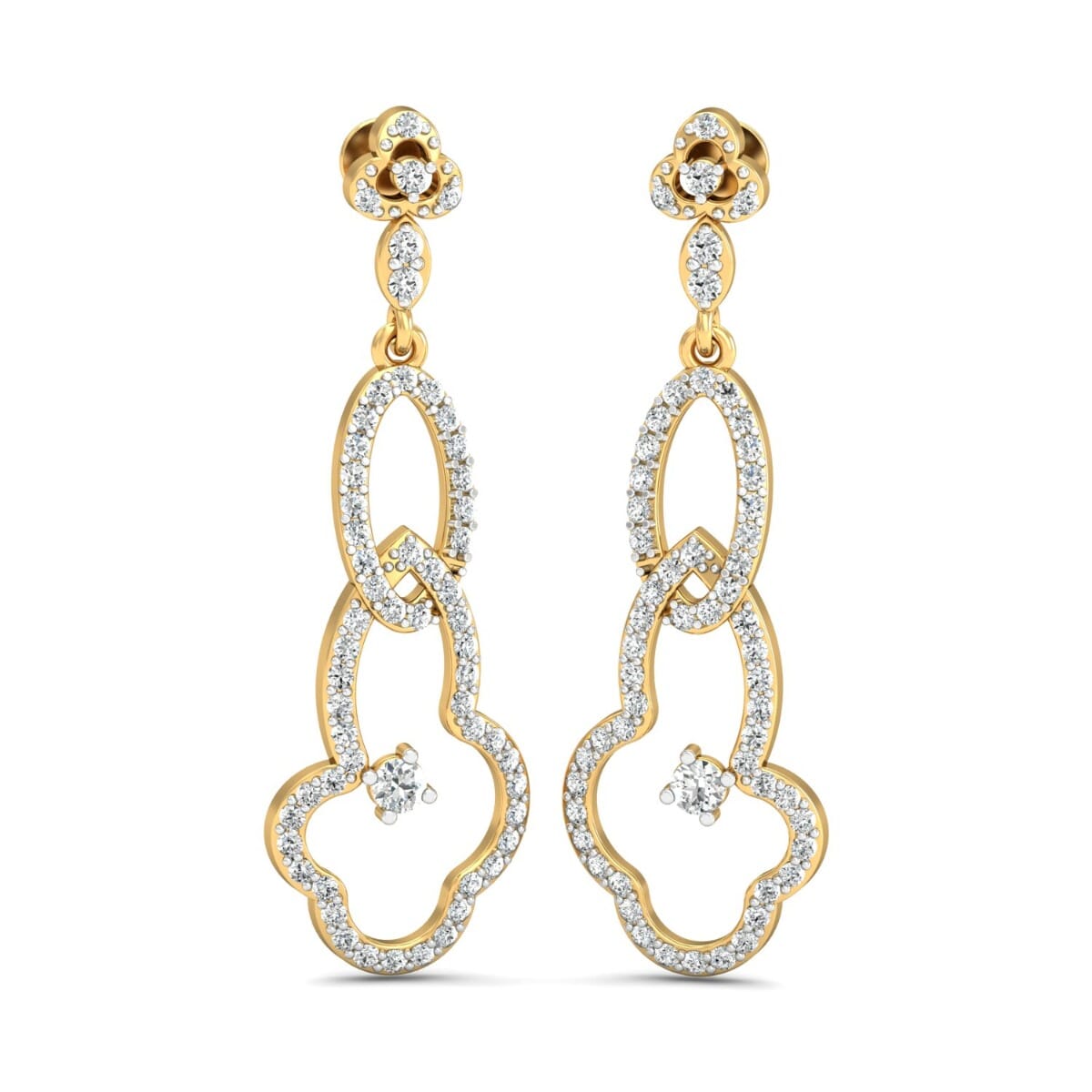 18KT Gold and 1.17 Carat Diamond Earrings
