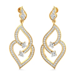 18KT Gold and 1.44 Carat Diamond Earrings