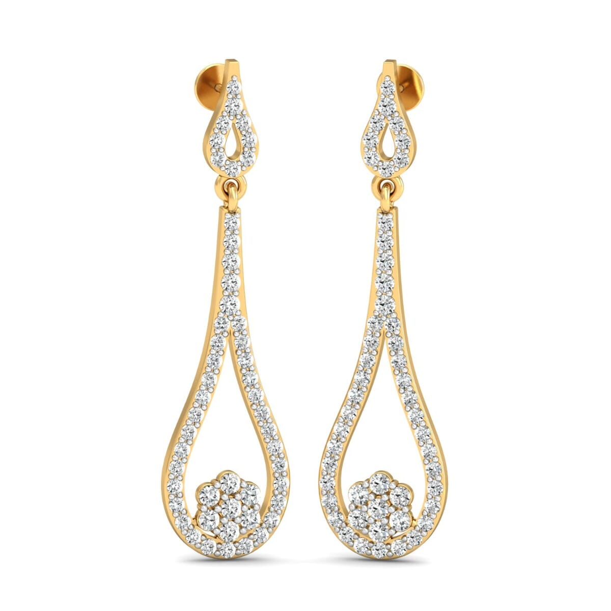 18KT Gold and 1.49 Carat Diamond Earrings