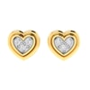 14K Gold and 0.05 carat Round Diamond Heart Earrings