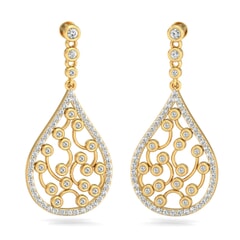 18KT Gold and 1.45 Carat Diamond Earrings