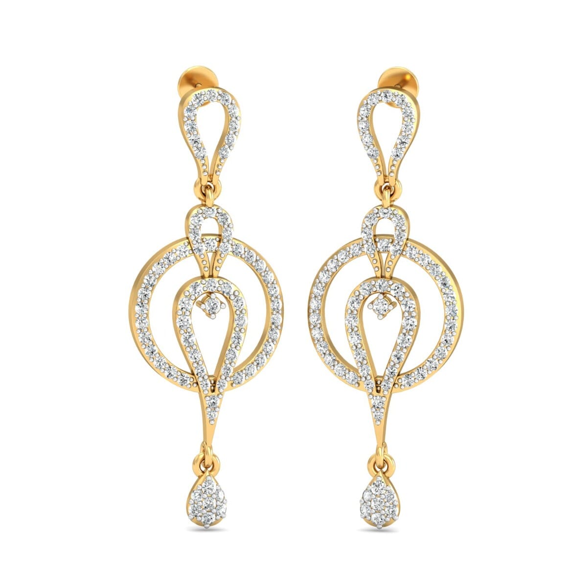 18KT Gold and 1.39 Carat Diamond Earrings