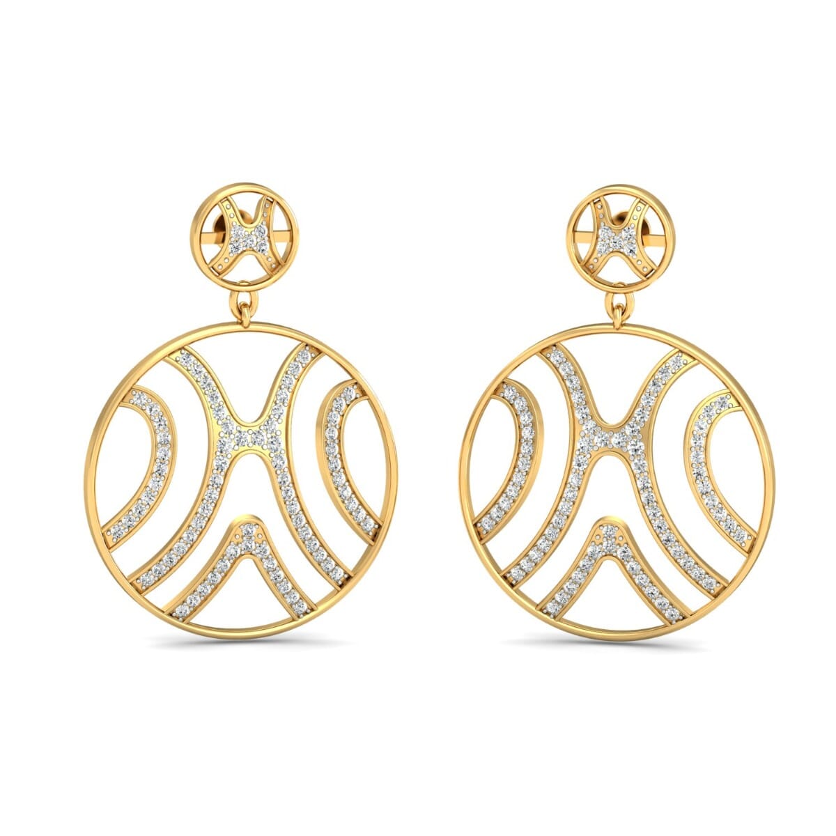 18KT Gold and 1.46 Carat Diamond Earrings
