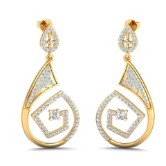 18KT Gold and 1.47 Carat Diamond Earrings
