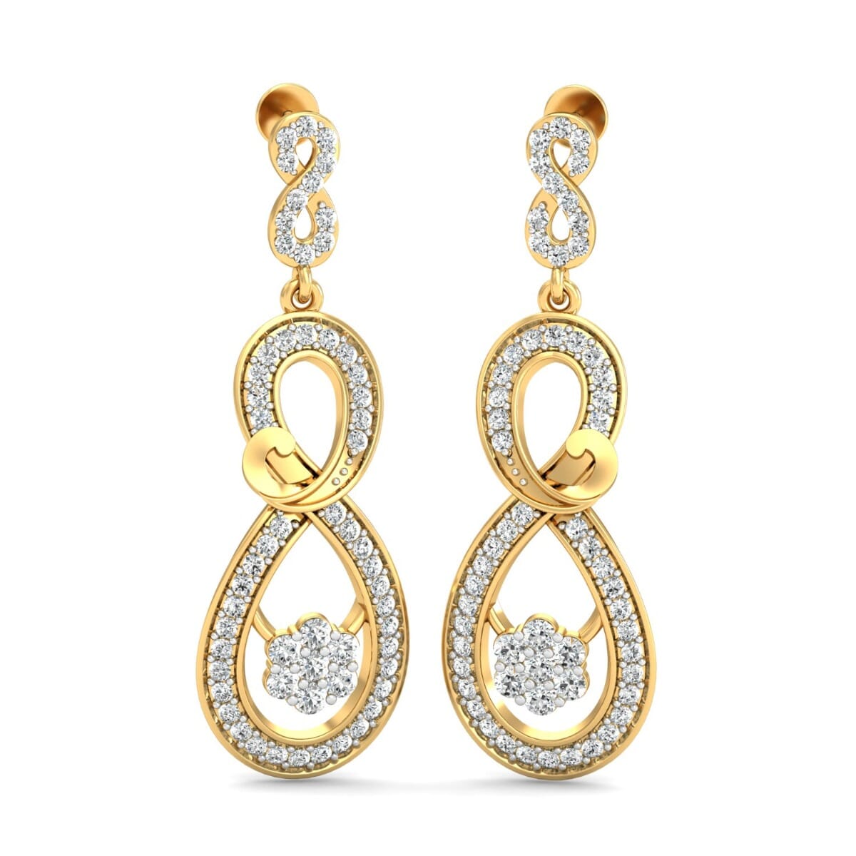 18KT Gold and 1.32 Carat Diamond Earrings