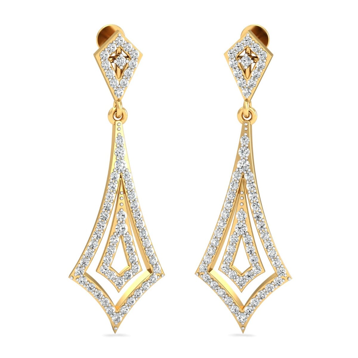 18KT Gold and 1.19 Carat Diamond Earrings